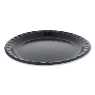Pactiv Evergreen Placesetter Deluxe Laminated Foam Dinnerware, Plate, 10.25" dia, Black, 540/Carton (0TKB0010000Y)