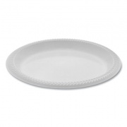 Pactiv Evergreen Meadoware Impact Plastic Dinnerware, Plate, 8.88" dia, White, 400/Carton (YMI9)