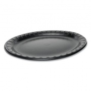 Pactiv Evergreen Placesetter Deluxe Laminated Foam Dinnerware, Oval Platter, 11.5 x 8.5, Black, 500/Carton (YTKB00430000)