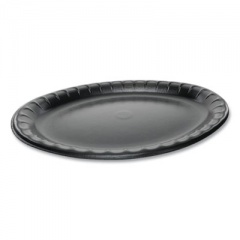 Pactiv Evergreen Placesetter Deluxe Laminated Foam Dinnerware, Oval Platter, 11.5 x 8.5, Black, 500/Carton (YTKB00430000)