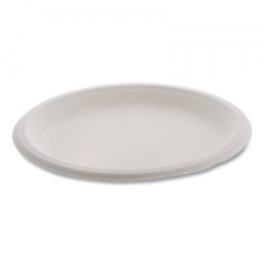 Pactiv Evergreen EarthChoice Compostable Fiber-Blend Bagasse Dinnerware, Plate, 9" dia, Natural, 500/Carton (YMC500090002)