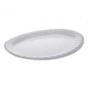 Pactiv Evergreen Placesetter Deluxe Laminated Foam Dinnerware, Oval Platter, 11.5 x 8.5, White, 500/Carton (YTK100430000)