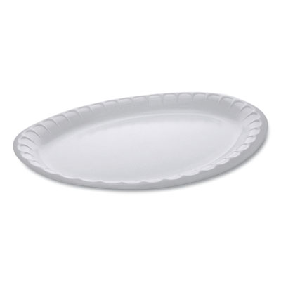 Pactiv Evergreen Placesetter Deluxe Laminated Foam Dinnerware, Oval Platter, 11.5 x 8.5, White, 500/Carton (YTK100430000)