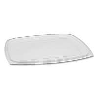 Pactiv Evergreen Showcase Deli Container Lid, Flat Lid For 3-Compartment 48/64 oz Containers, 9 x 7.38 x 0.19, Clear, Plastic, 220/Carton (PCTYCI85300)