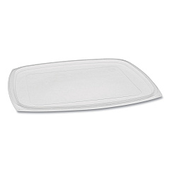 Pactiv Evergreen Showcase Deli Container Lid, Flat Lid For 3-Compartment 48/64 oz Containers, 9 x 7.38 x 0.19, Clear, Plastic, 220/Carton (PCTYCI85300)