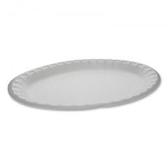 Pactiv Evergreen Placesetter Satin Non-Laminated Foam Dinnerware, Oval Platter, 11.5 x 8.5, White, 500/Carton (YTH100430000)