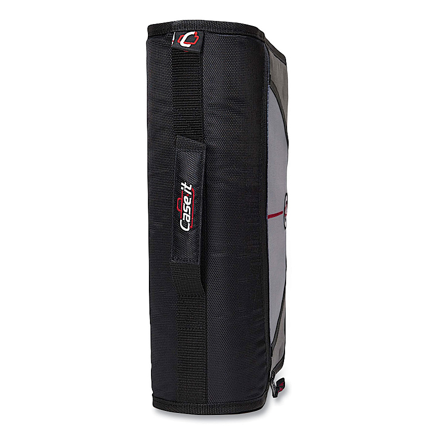 Case it Mighty Zip Tab Binder, 3 Rings, 3" Capacity, 11 x 8.5, Black (D146BLACK)