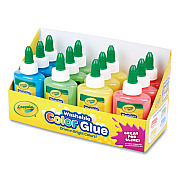 Crayola Washable Assorted Color Glue, 3 oz, 12/Pack (699100)