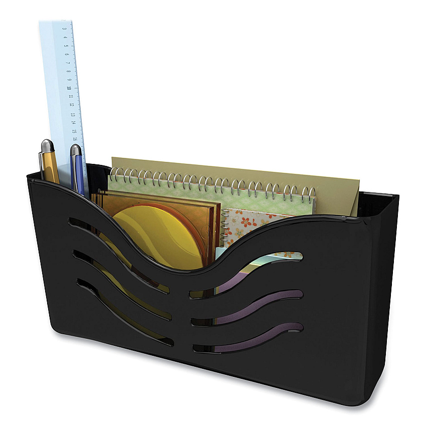 deflecto EZ Link Magnetic Wall Mount Supply Organizer, Legal/Letter/Tabloid Size, 10" x 2.63" x 5", Black (DEF73304H)