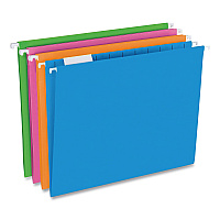 Pendaflex Glow Poly Hanging File Folders, Letter Size, 1/5-Cut Tabs, Assorted Colors, 12/Box (PFX81673)