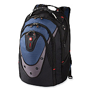 Wenger Ibex Laptop Backpack, Fits Devices Up to 17", Ballistic Polyester, 14.6 x 11 x 18.5, Black/Blue/Gray (27316060)
