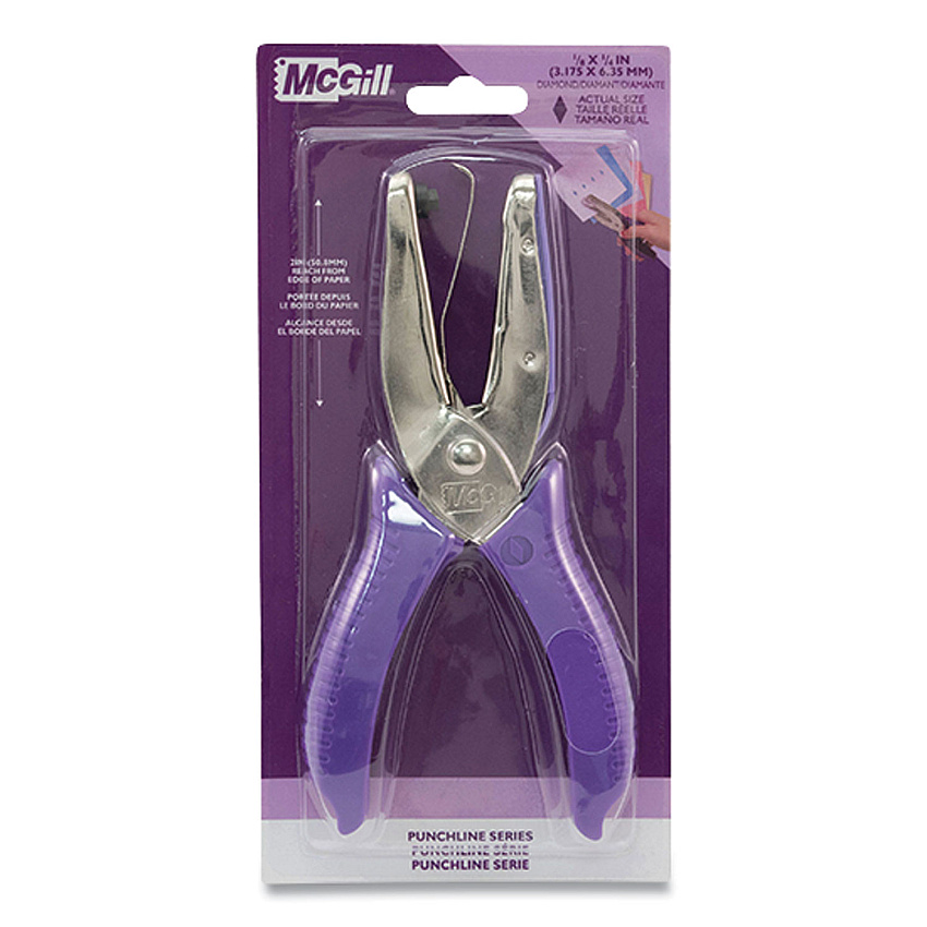 McGill 15-Sheet Medium-Duty One-Hole Punch, Diamond Shape, Chrome (AVTMCG52300C)
