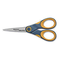 Westcott Non-Stick Titanium Bonded Scissors, 5" Long, Straight Gray/Orange Handle (WTC14881)