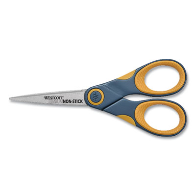 Westcott Non-Stick Titanium Bonded Scissors, 5" Long, Straight Gray/Orange Handle (WTC14881)
