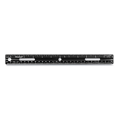 Westcott KleenEarth Recycled Ruler, Standard/Metric, 12" Long, Plastic, Black (WTC41015)
