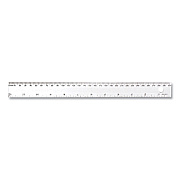 Westcott Transparent Shatter-Resistant Plastic Ruler, Standard/Metric, 12" Long, Clear (WTC45012)