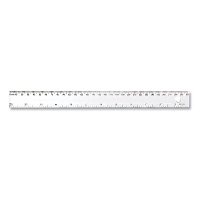 Westcott Transparent Shatter-Resistant Plastic Ruler, Standard/Metric, 12" Long, Clear (WTC45012)