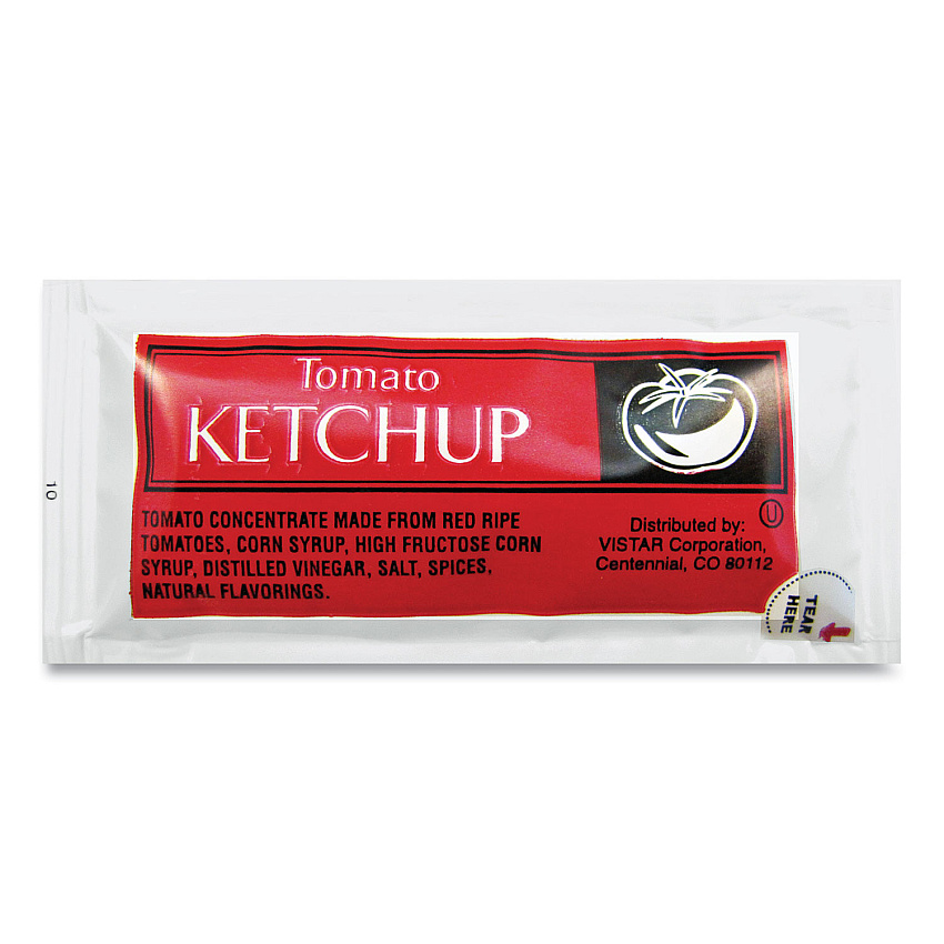 Vistar Condiment Packets, Ketchup, 0.25 oz Packet, 200/Carton (VST80002)