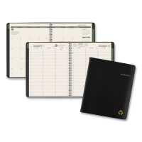 AT-A-GLANCE Recycled Weekly Vertical-Column Format Appointment Book, 8.75 x 7, Black Cover, 12-Month (Jan to Dec): 2025 (AAG70951G05)