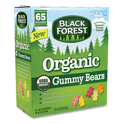 Black Forest Organic Gummy Bears, 0.8 oz Pouch, 65 Pouches/Carton (GRR22000556)