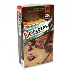 CLIF Bar Builders Protein Bar, Chocolate Mint/Chocolate Peanut Butter, 2.4 oz Bar, 18 Bars/Box, Delivered in 1-4 Business Days (22000543)