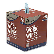 AbilityOne 7920016849744, SKILCRAFT Industrial Work Wipes, 1-Ply, 12 x 10, Blue, 200 Sheets/Box, 8 Boxes/Carton