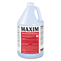 Maxim Neutral Disinfectant, Lemon Scent, 1 gal Bottle, 4/Carton (MLB04020041)
