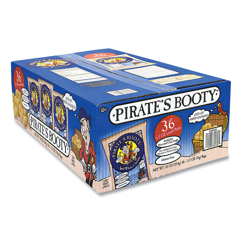 Pirate's Booty Puffs, Aged White Cheddar, 0.5 oz Bag, 36/Box (GRR22000092)