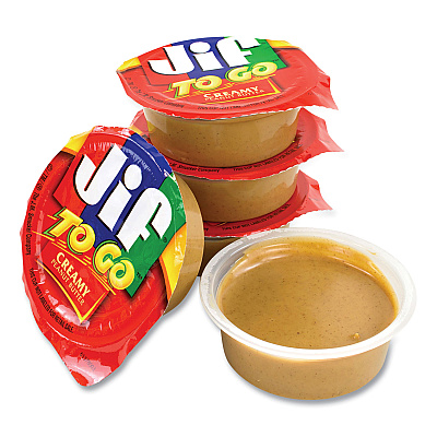 Jif To Go Spreads, Creamy Peanut Butter, 1.5 oz Cup, 36 Cups/Box (GRR22000535)