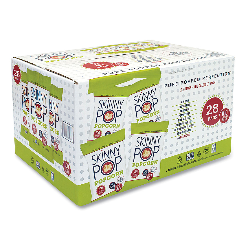 SkinnyPop Popcorn Popcorn, Original, 0.65 oz Bag, 24/Carton (GRR22000408)
