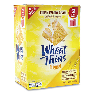 Nabisco Wheat Thins Crackers, Original, 20 oz Bag, 2 Bags/Pack (GRR22000087)