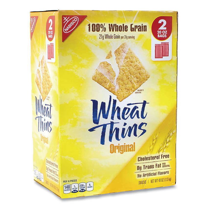 Nabisco Wheat Thins Crackers, Original, 20 oz Bag, 2 Bags/Pack (GRR22000087)