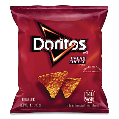 Doritos Nacho Cheese Tortilla Chips, 1 oz Snack Bag, 50/Carton (GRR22000475)