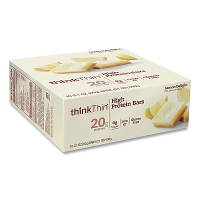 thinkThin High Protein Bars, Lemon Delight, 2.1 oz Bar, 10 Bars/Carton (GRR20902479)