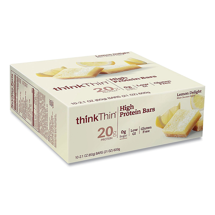 thinkThin High Protein Bars, Lemon Delight, 2.1 oz Bar, 10 Bars/Carton (GRR20902479)
