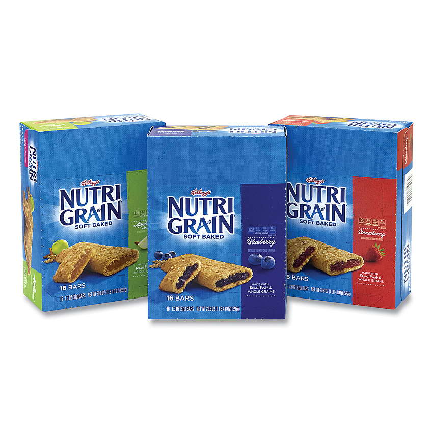 Kellogg's Nutri-Grain Soft Baked Breakfast Bars, Assorted, 1.3 oz Bar, 48/Carton (GRR22000508)