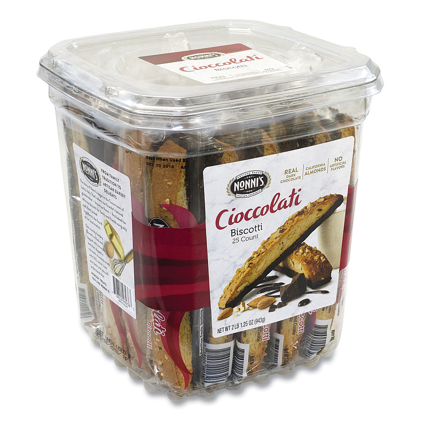 Nonni's Biscotti, Dark Chocolate Almond, 0.85 oz Individually Wrapped, 25/Pack (GRR20900322)