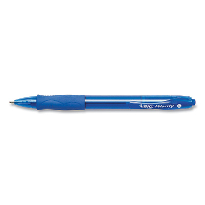 BIC GLIDE Bold Ballpoint Pen, Retractable, Bold 1.6 mm, Blue Ink, Translucent Blue Barrel, 4/Pack (BICVLGBP41BLU)