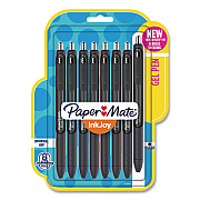 Paper Mate InkJoy Gel Pen, Retractable, Medium 0.7 mm, Black Ink, Black/Smoke Barrel, 8/Pack (PAP1958856)
