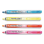 Pentel Ultra-Slim Handy-line S Retractable/Refillable Highlighters, Assorted Ink Colors, Chisel Tip, Assorted Barrel Colors, 4/PK (PENSXS15BPS4M)