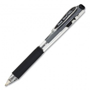 Pentel WOW! Gel Pen, Retractable, Medium 0.7 mm, Black Ink, Clear/Black Barrel, 12/Pack (K437BPS12A)