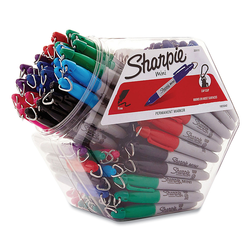Sharpie Mini Permanent Marker, Fine Bullet Tip, Assorted Colors, 72/Pack (SAN35111)