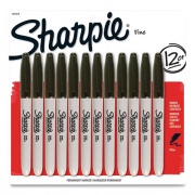 Sharpie Fine Bullet Tip Permanent Marker, Black, Dozen (1812419)