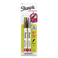 Sharpie Permanent Paint Marker, Fine Bullet Tip, Assorted Metallic Colors, 2/Pack (SAN30588)