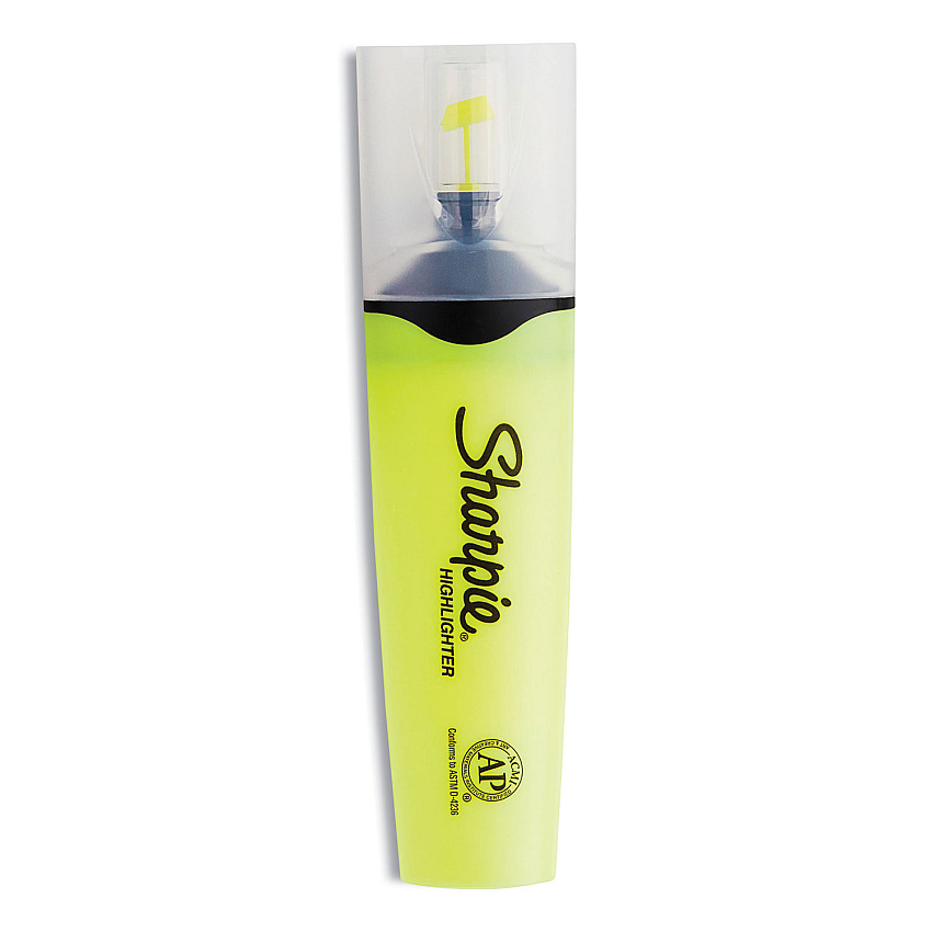 Sharpie Clearview Tank-Style Highlighter, Yellow Ink, Chisel Tip, Yellow/Black/Clear Barrel, 3/Pack (SAN1904613)
