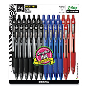 Zebra Z-Grip Ballpoint Pen, Retractable, Medium 1 mm, Assorted Ink and Barrel Colors, 24/Pack (ZEB12224)