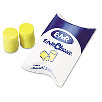3M E-A-R Classic Earplugs, Pillow Paks, Cordless, PVC Foam, Yellow, 200 Pairs/Box (MMM3101001)