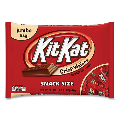 Kit Kat Snack Size, Crisp Wafers in Milk Chocolate, 20.1 oz Bag (GRR24600011)