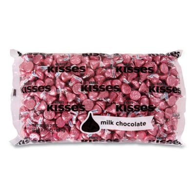 Hershey's KISSES, Milk Chocolate, Pink Wrappers, 66.7 oz Bag, Ships in 1-3 Business Days (24600052)