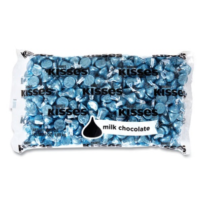 Hershey's KISSES, Milk Chocolate, Blue Wrappers, 66.7 oz Bag, Ships in 1-3 Business Days (24600053)